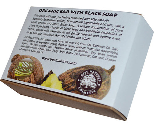 Organic Bar with African Black Soap. Natural SLS