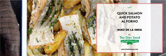 Quick salmon and potato al forno