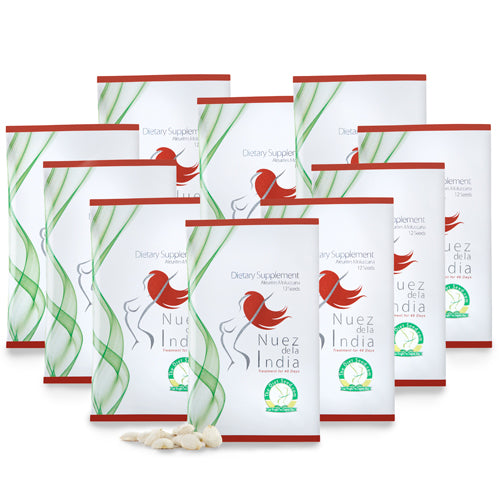 The Diet Seed | Nuez de la India - 10 Packs - 12 Seeds in each Pack