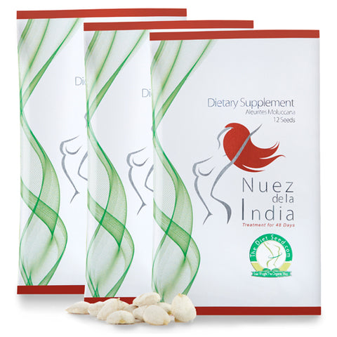 The Diet Seed | Nuez de la India - 3 Packs - 12 Seeds in each Pack