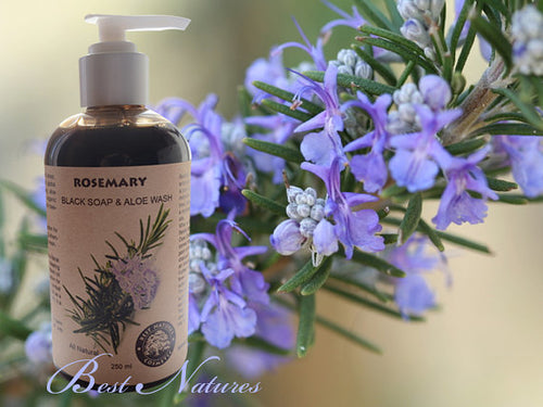 Organic Black Soap Aloe Face and Body Wash with