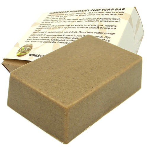Moroccan Rhassoul clay soap bar. All Natural SLS